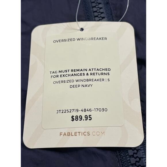 NWT Fabletics Deep Navy Womens oversized Windbreaker SM - Picture 9 of 10